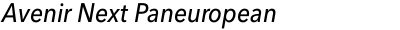 Avenir Next Paneuropean SemiCondensed Medium Italic